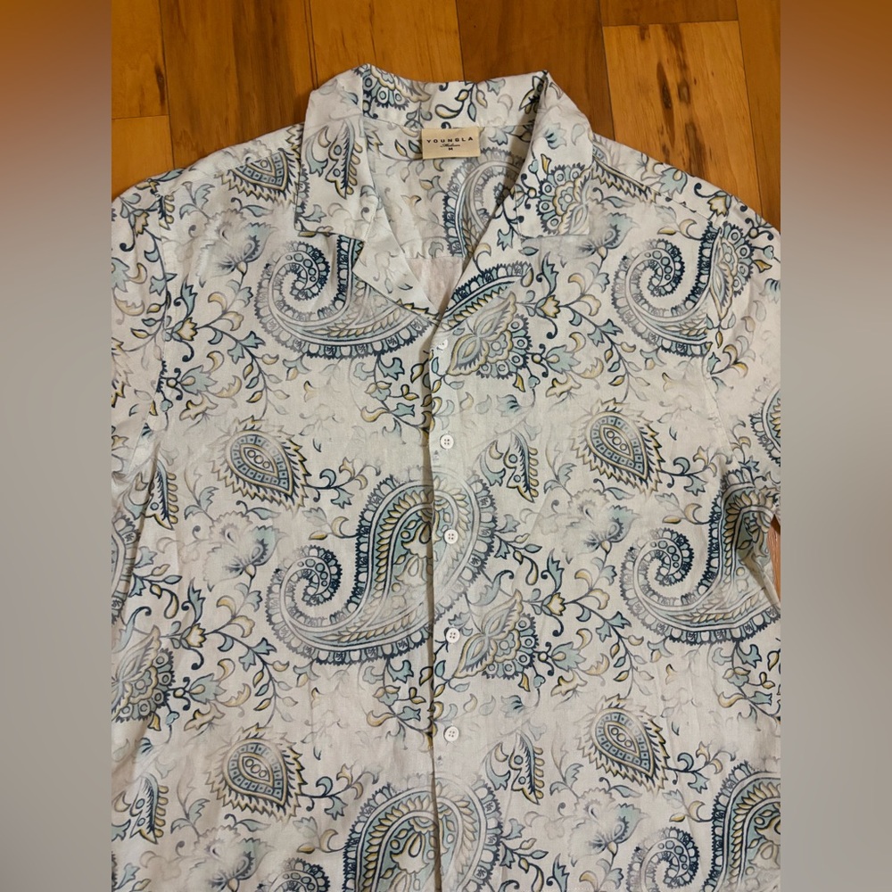 YOUNGLA MOSAIC LINEN BUTTON-UPS - Picture 6 of 7